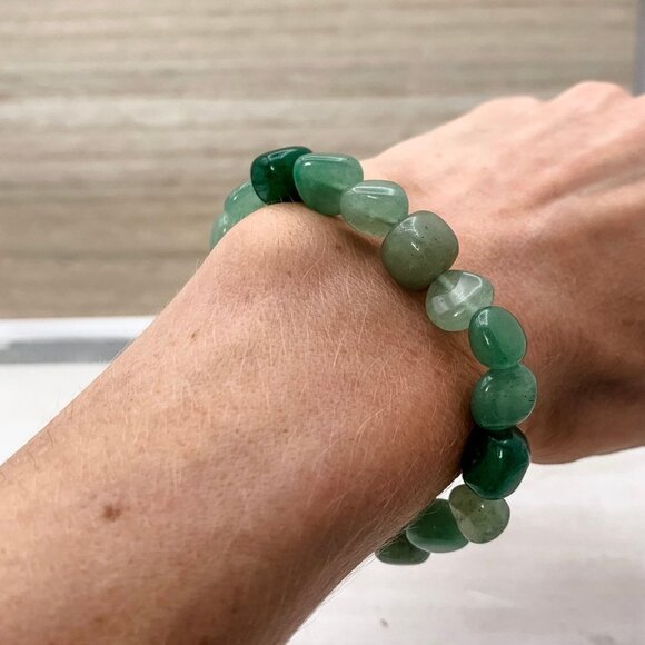 Green Aventurine Tumbled, Polished Stone Bracelet, Gift for Her - Picture 8 of 10